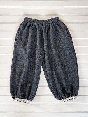 VGUC Charcoal Gray French Terrycloth Comfy Cozy Euro Style Bubble Jogger Pants